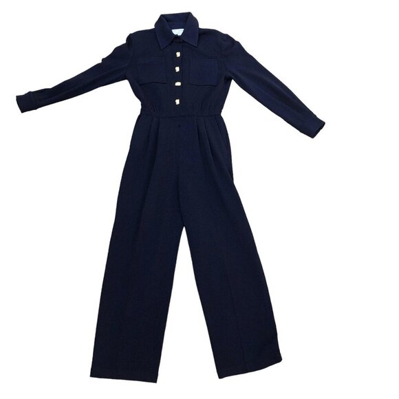St John Pants - VTG ST JOHN Collection Marie Gray Santana Knit Jumpsuit Romper 2 Blue Designer